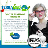 Terramed Audrey Unisex Glasses for Migraine Relief and Light Sensitivity Relief - Terramed.info