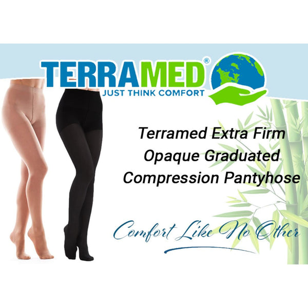 Extra Firm Opaque Graduated Compression Pantyhose, Support Hose