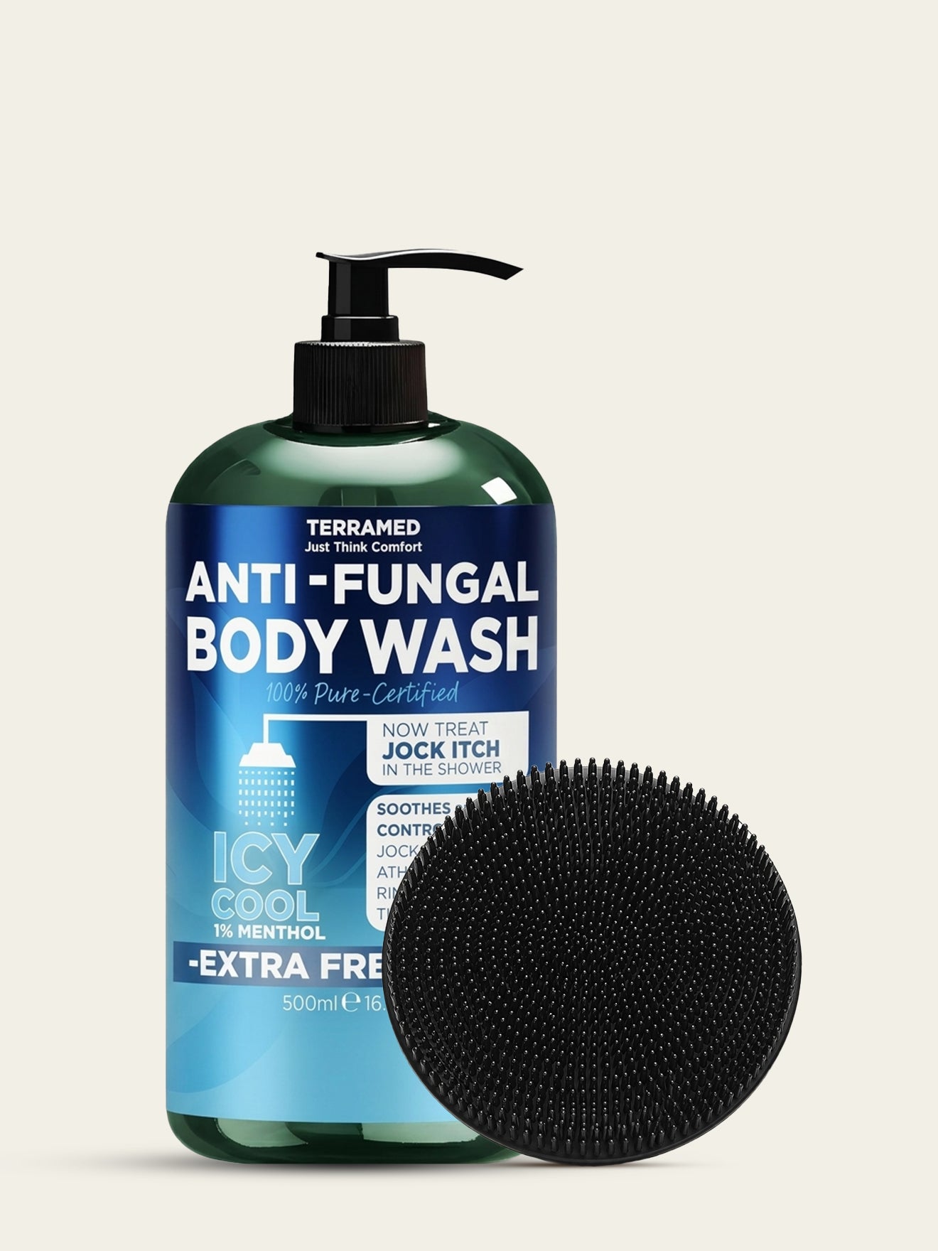Menthol Antifungal Body Wash + Scrubber