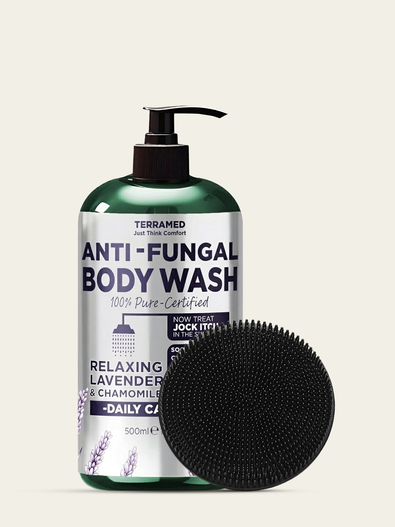 Lavender Antifungal Body Wash + Scrubber