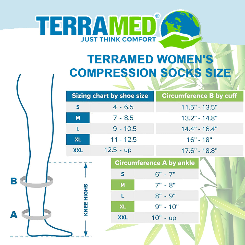 Medical Grade Wide Calf Compression 20-30 mmHg Unisex Cotton Compression Socks - Terramed.info