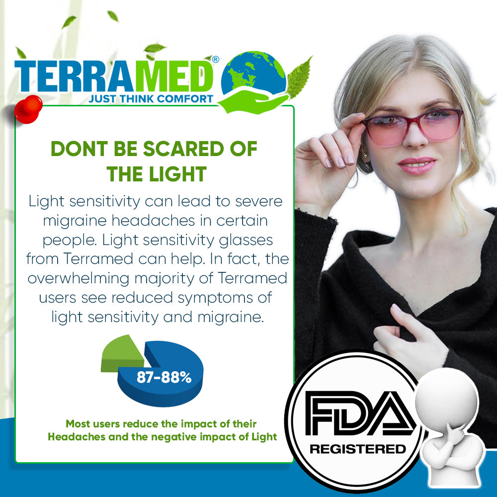 Terramed Migraine Relief and Light Sensitivity FL-41 Photophobia