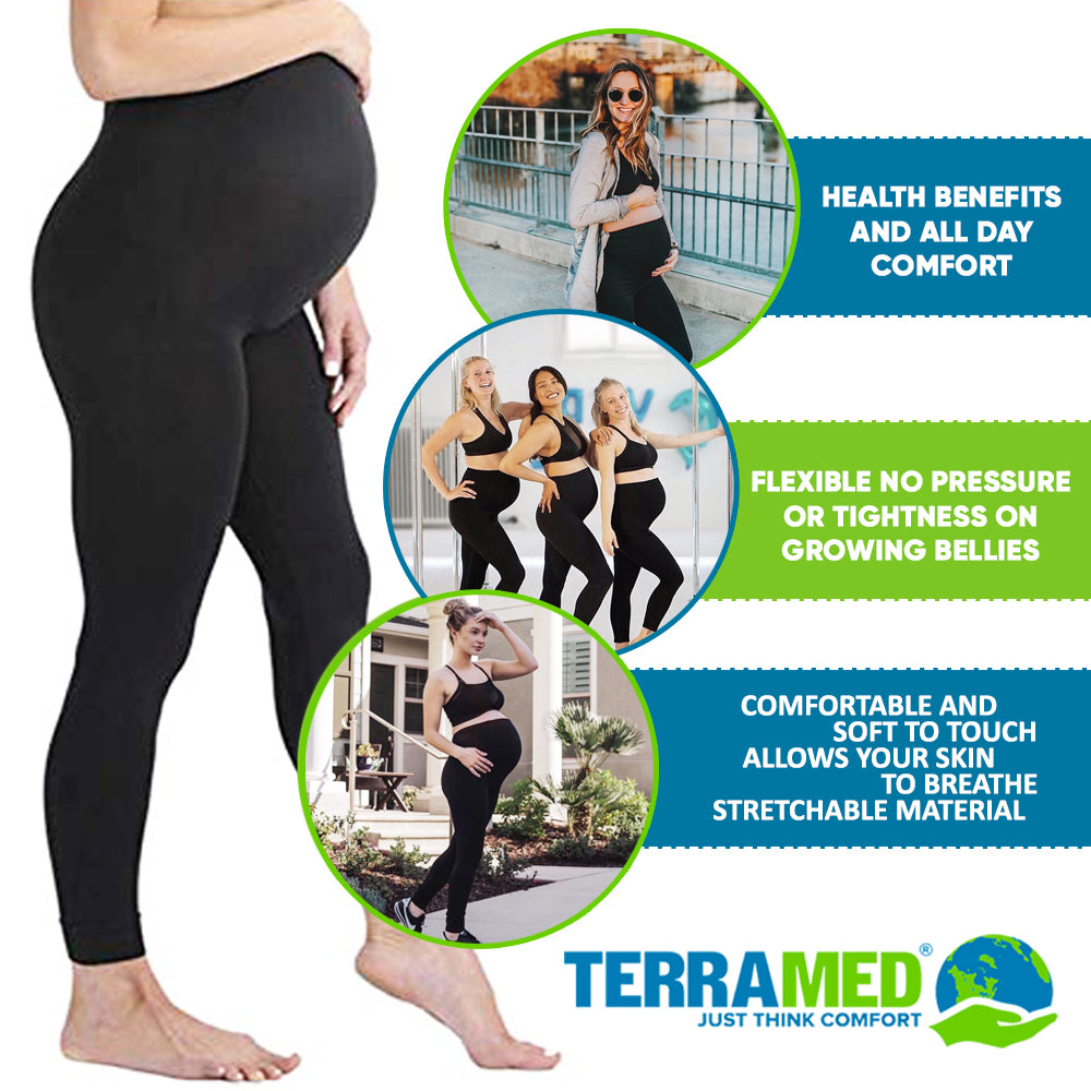 Maternity Medical Compression Tights by Beister, 20-30mmHg Graduated  Support Pregnancy Legging with Button Elastic Band & Abdominal Protection