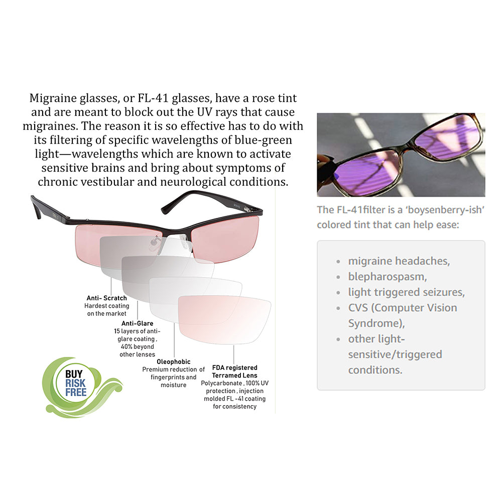 Terramed Eagle Unisex Migraine Glasses for Migraine Relief and Light S