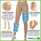Terramed Advanced Graduated Compression Leggings Women 20-30mmhg Footless Microfiber Leggings Tights - Terramed.info